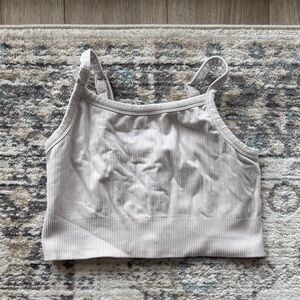 H&M Light Tan Ribbed Crop Top